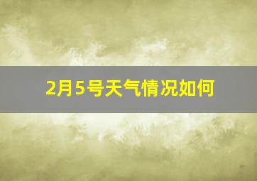 2月5号天气情况如何