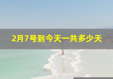 2月7号到今天一共多少天