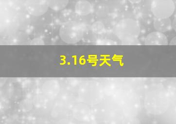 3.16号天气