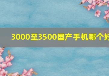 3000至3500国产手机哪个好