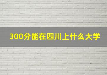 300分能在四川上什么大学