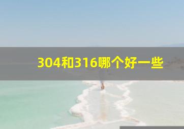 304和316哪个好一些