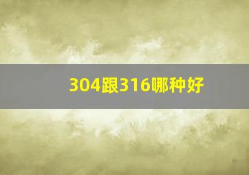 304跟316哪种好