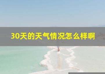 30天的天气情况怎么样啊