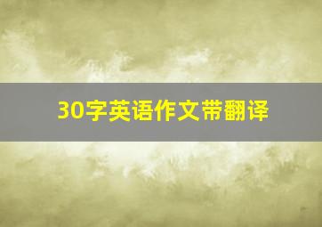 30字英语作文带翻译