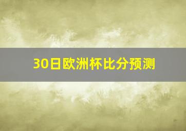 30日欧洲杯比分预测