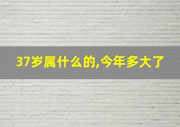 37岁属什么的,今年多大了