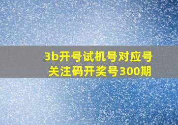 3b开号试机号对应号关注码开奖号300期