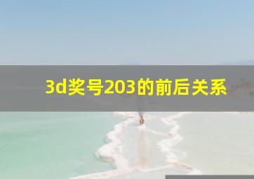 3d奖号203的前后关系