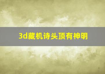 3d藏机诗头顶有神明