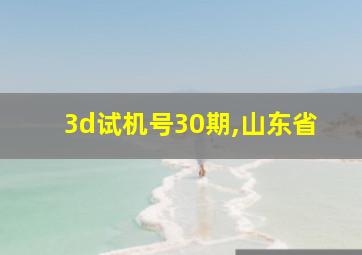 3d试机号30期,山东省