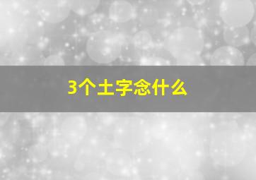 3个土字念什么