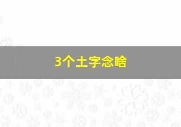 3个土字念啥