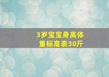 3岁宝宝身高体重标准表30斤