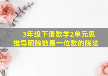 3年级下册数学2单元思维导图除数是一位数的除法