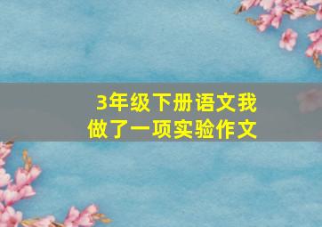 3年级下册语文我做了一项实验作文