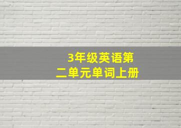 3年级英语第二单元单词上册