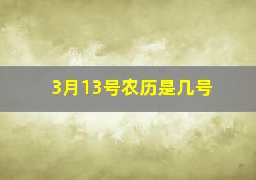 3月13号农历是几号