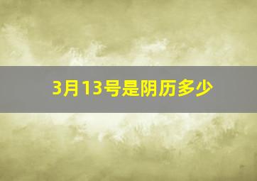 3月13号是阴历多少