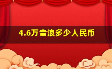 4.6万音浪多少人民币