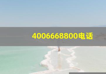 4006668800电话