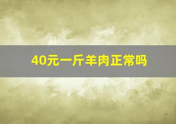 40元一斤羊肉正常吗