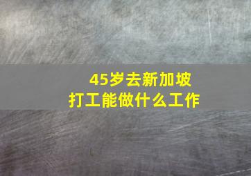 45岁去新加坡打工能做什么工作