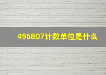 496807计数单位是什么