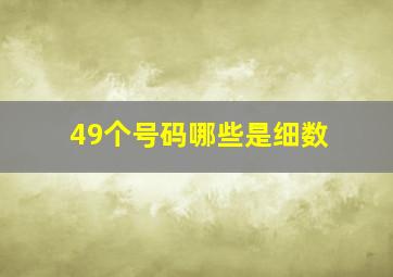 49个号码哪些是细数