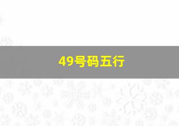 49号码五行