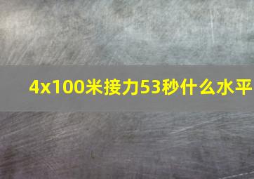 4x100米接力53秒什么水平