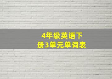 4年级英语下册3单元单词表