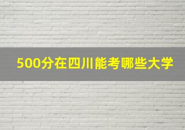 500分在四川能考哪些大学