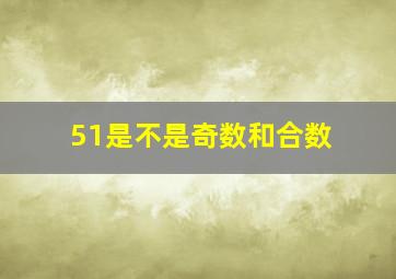 51是不是奇数和合数