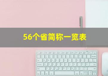 56个省简称一览表