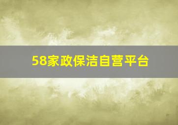 58家政保洁自营平台