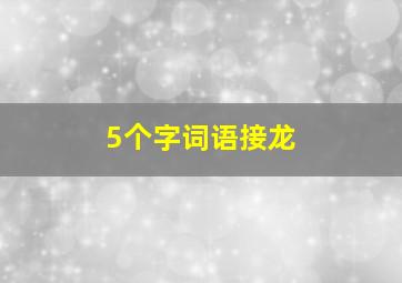 5个字词语接龙