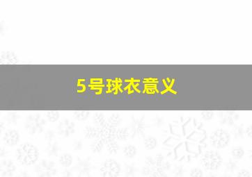 5号球衣意义