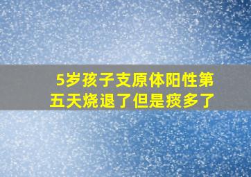 5岁孩子支原体阳性第五天烧退了但是痰多了