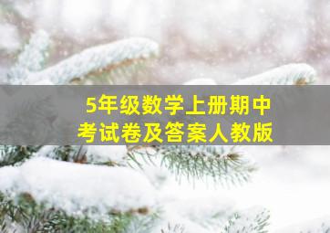 5年级数学上册期中考试卷及答案人教版