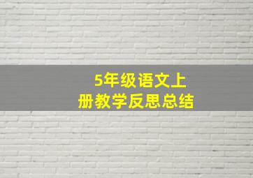 5年级语文上册教学反思总结