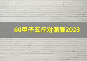 60甲子五行对照表2023