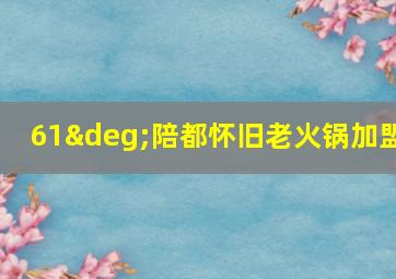 61°陪都怀旧老火锅加盟