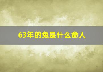 63年的兔是什么命人