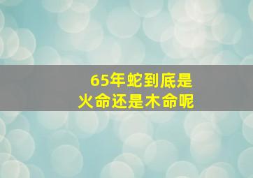 65年蛇到底是火命还是木命呢