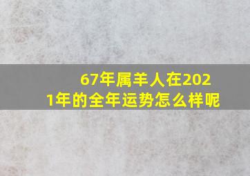 67年属羊人在2021年的全年运势怎么样呢