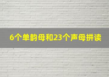 6个单韵母和23个声母拼读