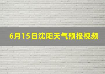 6月15日沈阳天气预报视频