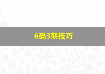 6码3期技巧