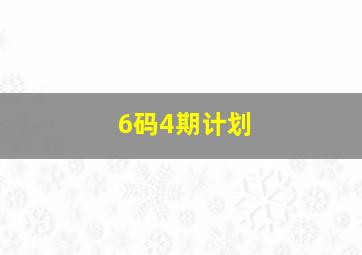 6码4期计划